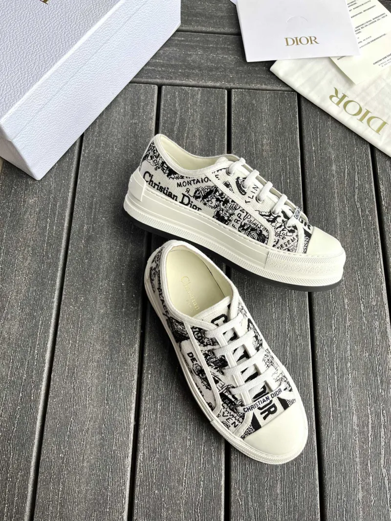 Женские кроссовки Dior White Oblique с утолщенной подошвой