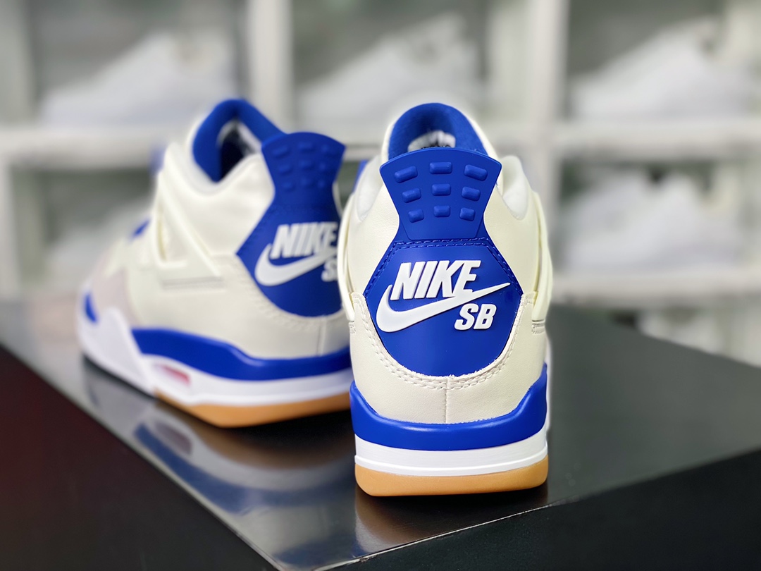280 SB x Air Jordan 4 Retro SP”Blue Sapphire”迈克尔·乔丹AJ4代中帮篮球鞋“联名白蓝生胶”DR5415-104