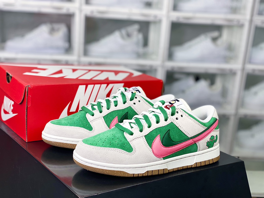 220 SB Dunk Low SE”85 Double Swoosh/Grey/Green/Pink/Cactus”扣篮板鞋“翻毛浅灰绿粉双钩仙人掌”DO9457-137