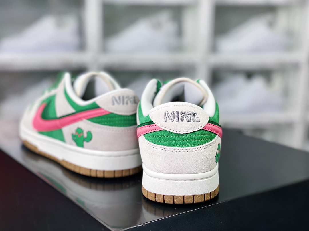 220 SB Dunk Low SE”85 Double Swoosh/Grey/Green/Pink/Cactus”扣篮板鞋“翻毛浅灰绿粉双钩仙人掌”DO9457-137