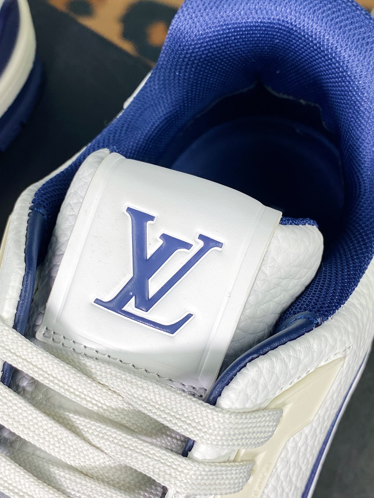 Louis Vuitton Trainer Sneaker Low Low-top Retro Casual Basketball Sneakers ”Leather Off-White Navy” 1ABFA8