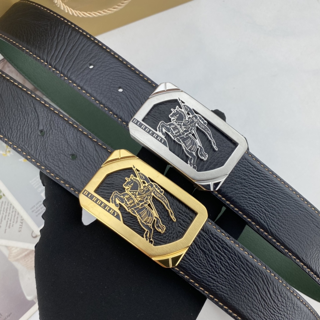 巴宝莉   男士花皮腰带38mm  可双面使用 专柜走线 原单品质 搭配新款扣  