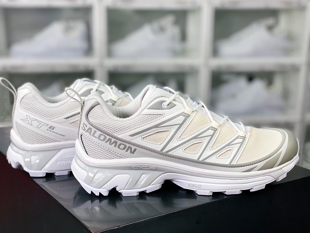 Salomon XT-6 ”White Limited” Skyline Series Low-top City Off-road Machine Sports Shoes ”White Light Gray XT6” 417414