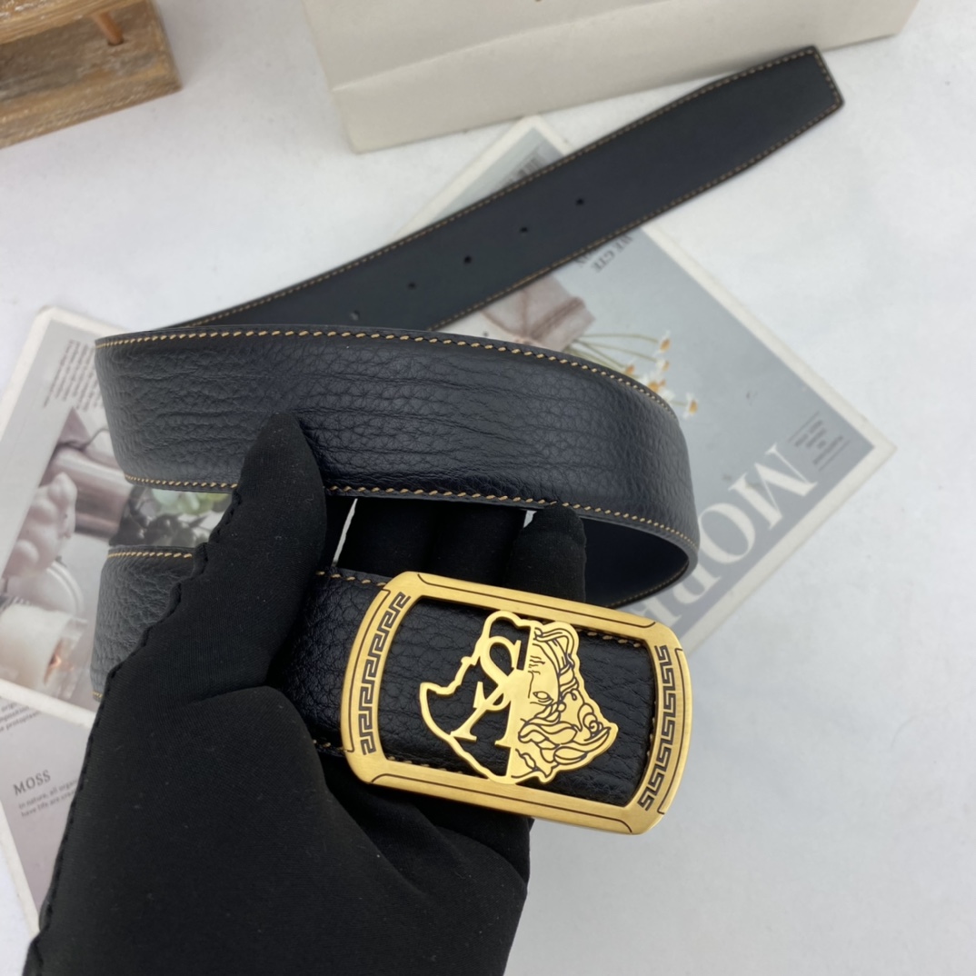 范思哲   男士花皮自动腰带35mm  可双面使用 专柜走线 搭配新款内穿扣  