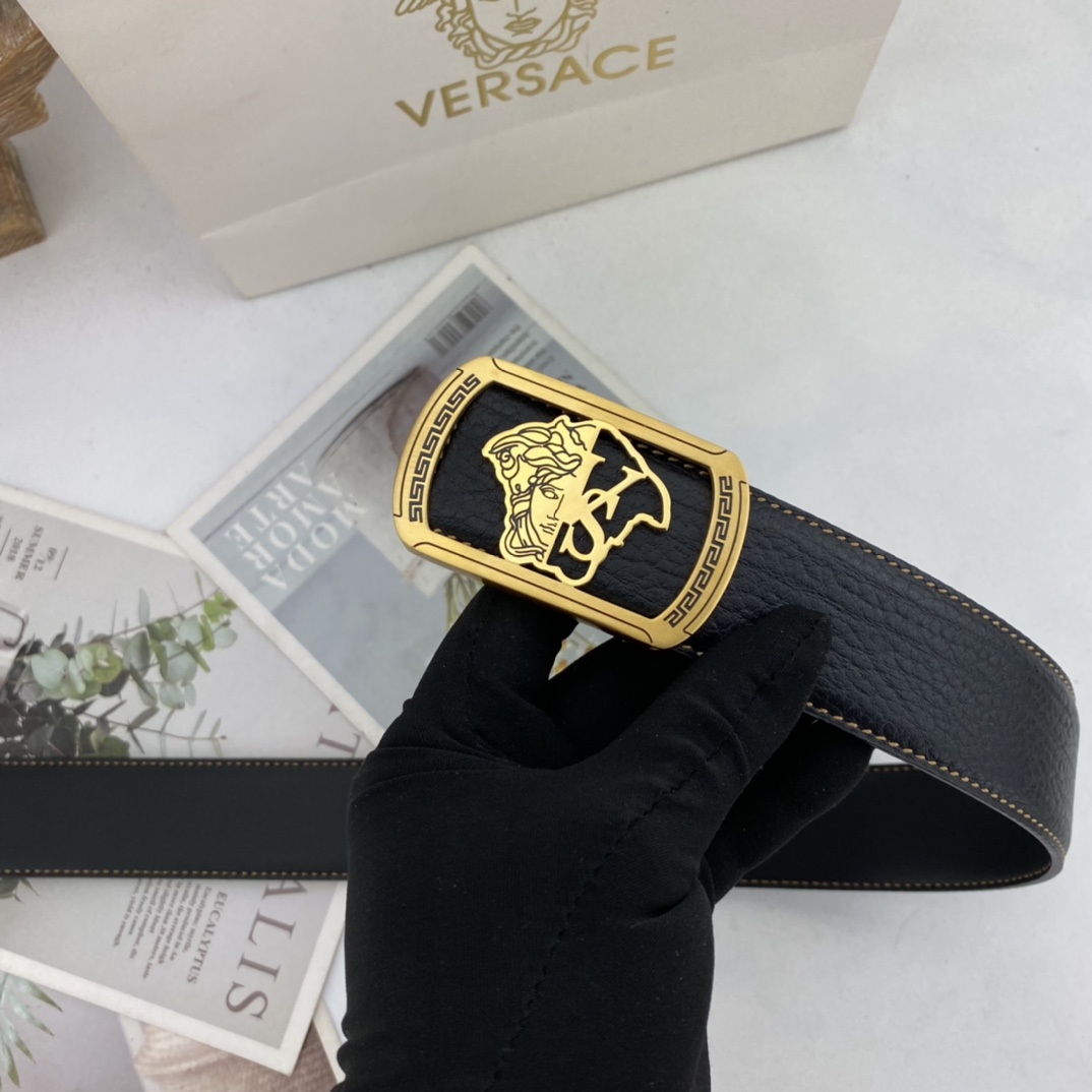 范思哲   男士花皮自动腰带35mm  可双面使用 专柜走线 搭配新款内穿扣  