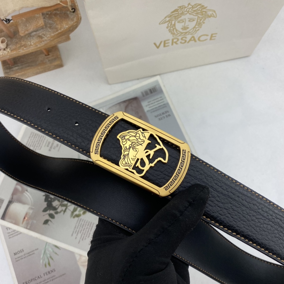 范思哲   男士花皮自动腰带35mm  可双面使用 专柜走线 搭配新款内穿扣  
