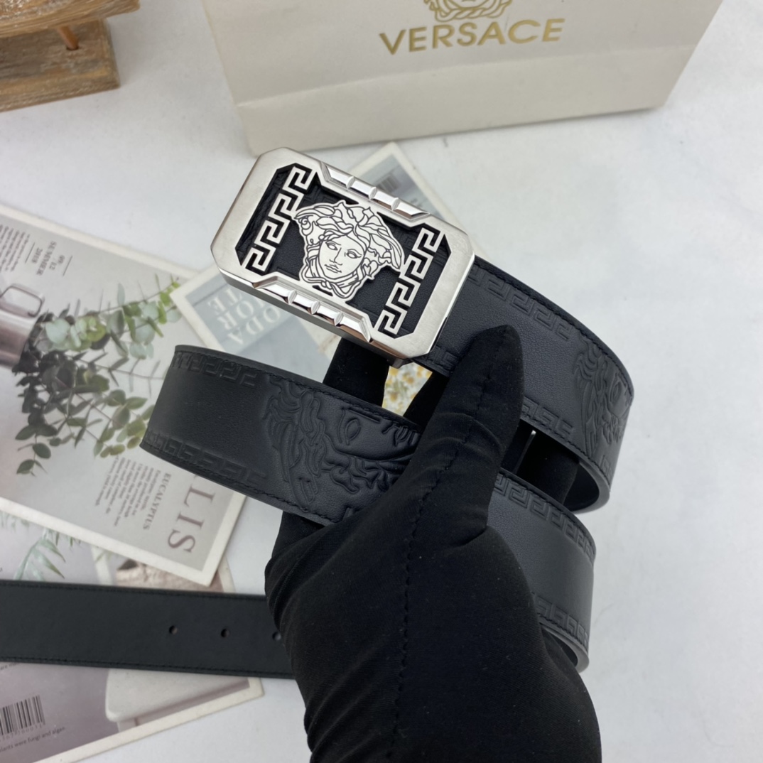 范思哲   男士花皮自动腰带35mm  可双面使用 专柜走线 搭配新款内穿扣  