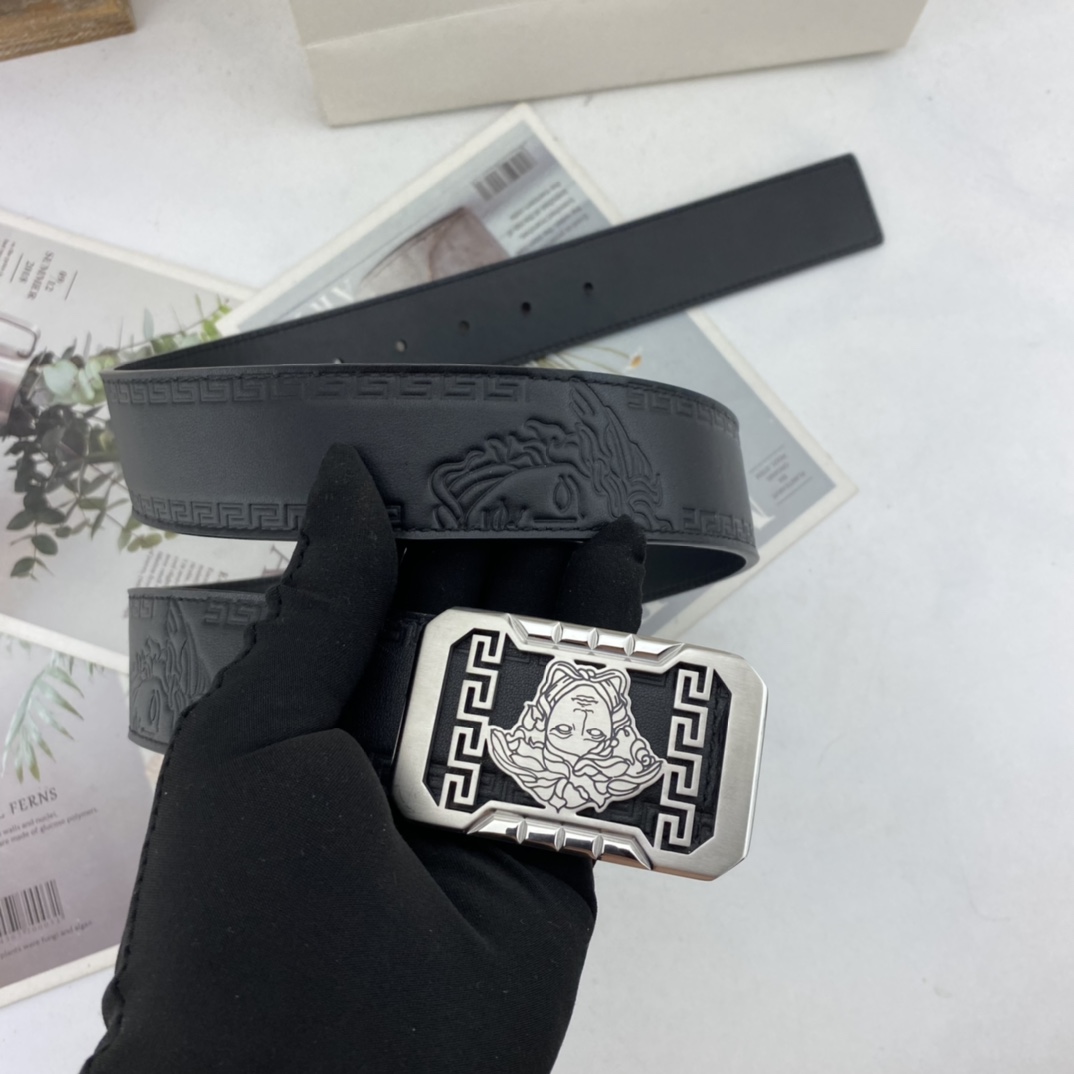 范思哲   男士花皮自动腰带35mm  可双面使用 专柜走线 搭配新款内穿扣  