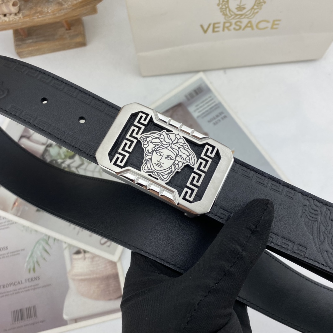 范思哲   男士花皮自动腰带35mm  可双面使用 专柜走线 搭配新款内穿扣  