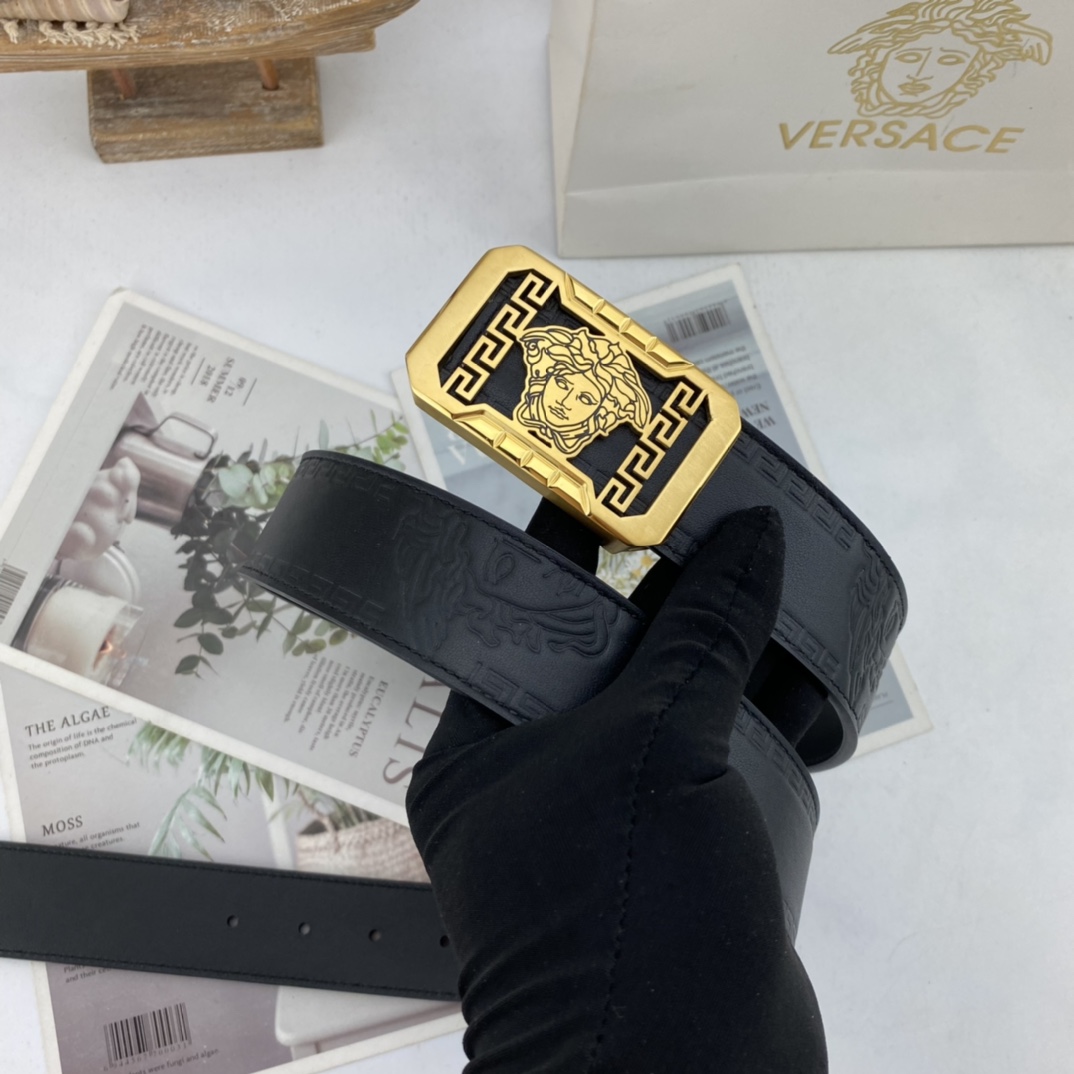 范思哲   男士花皮自动腰带35mm  可双面使用 专柜走线 搭配新款内穿扣  