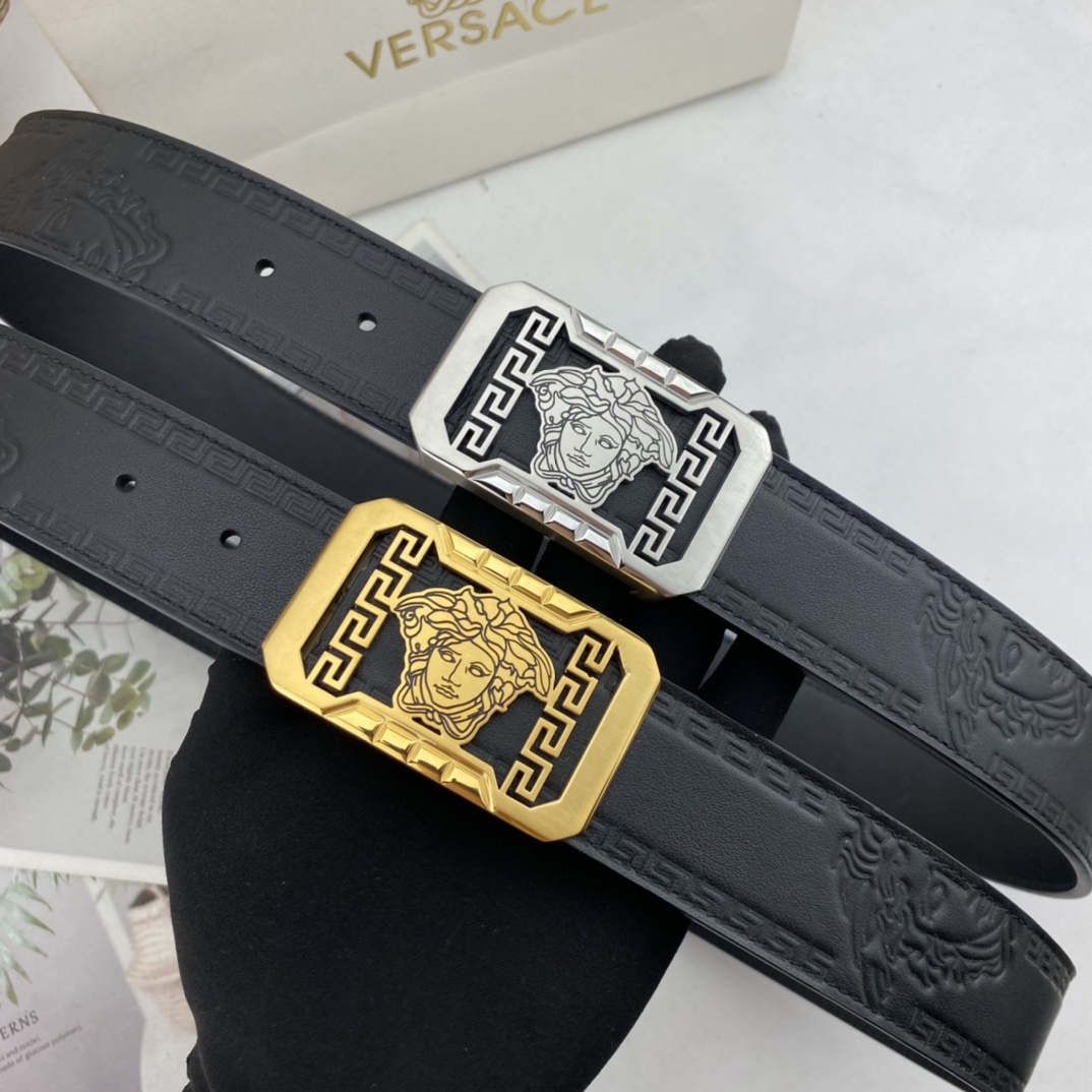 范思哲   男士花皮自动腰带35mm  可双面使用 专柜走线 搭配新款内穿扣  
