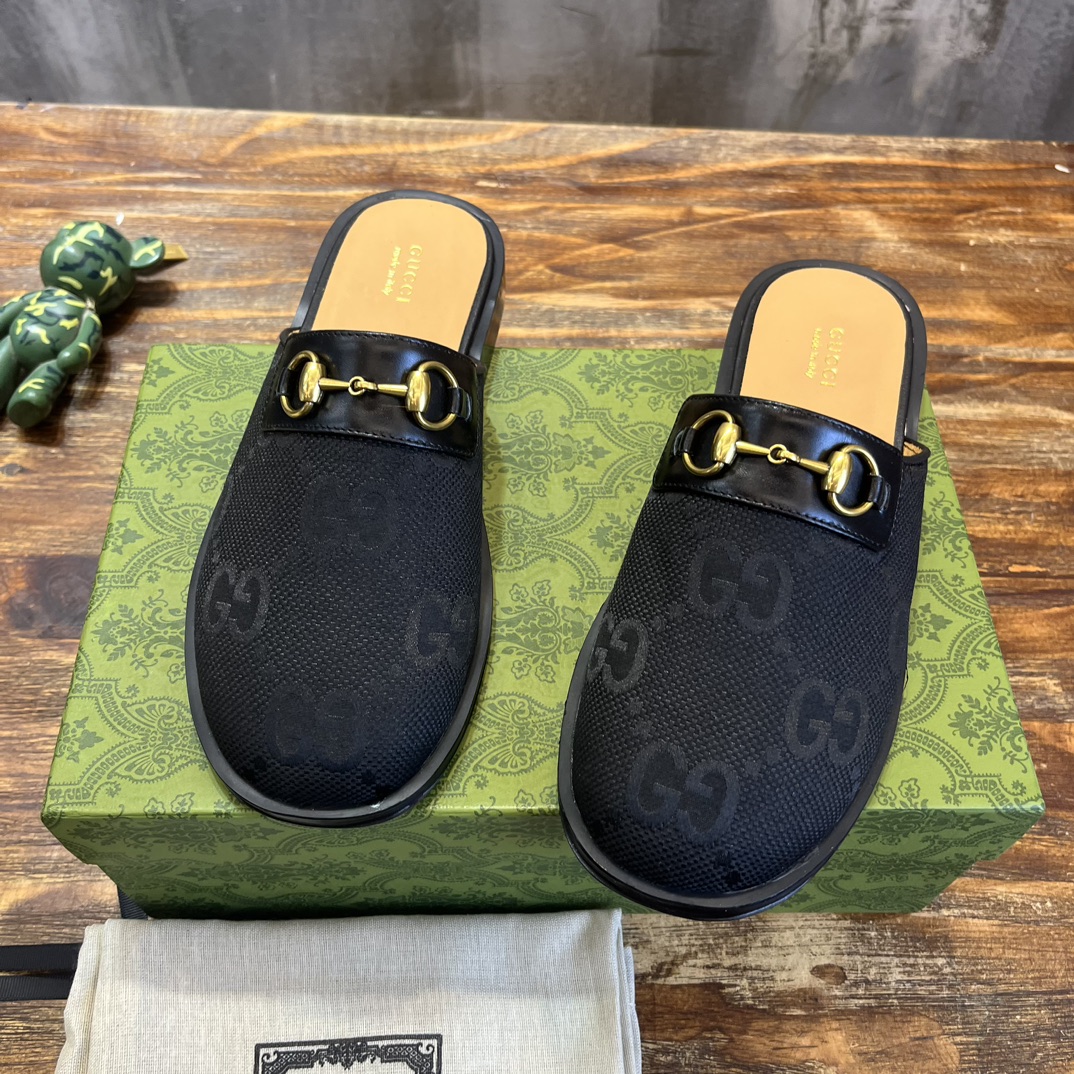 Gucci 新款男士马衔扣拖鞋