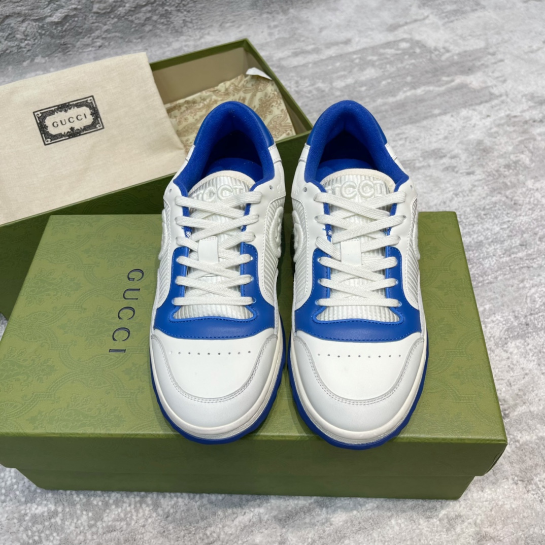 GUCCI 板鞋 牛皮 网面 白蓝