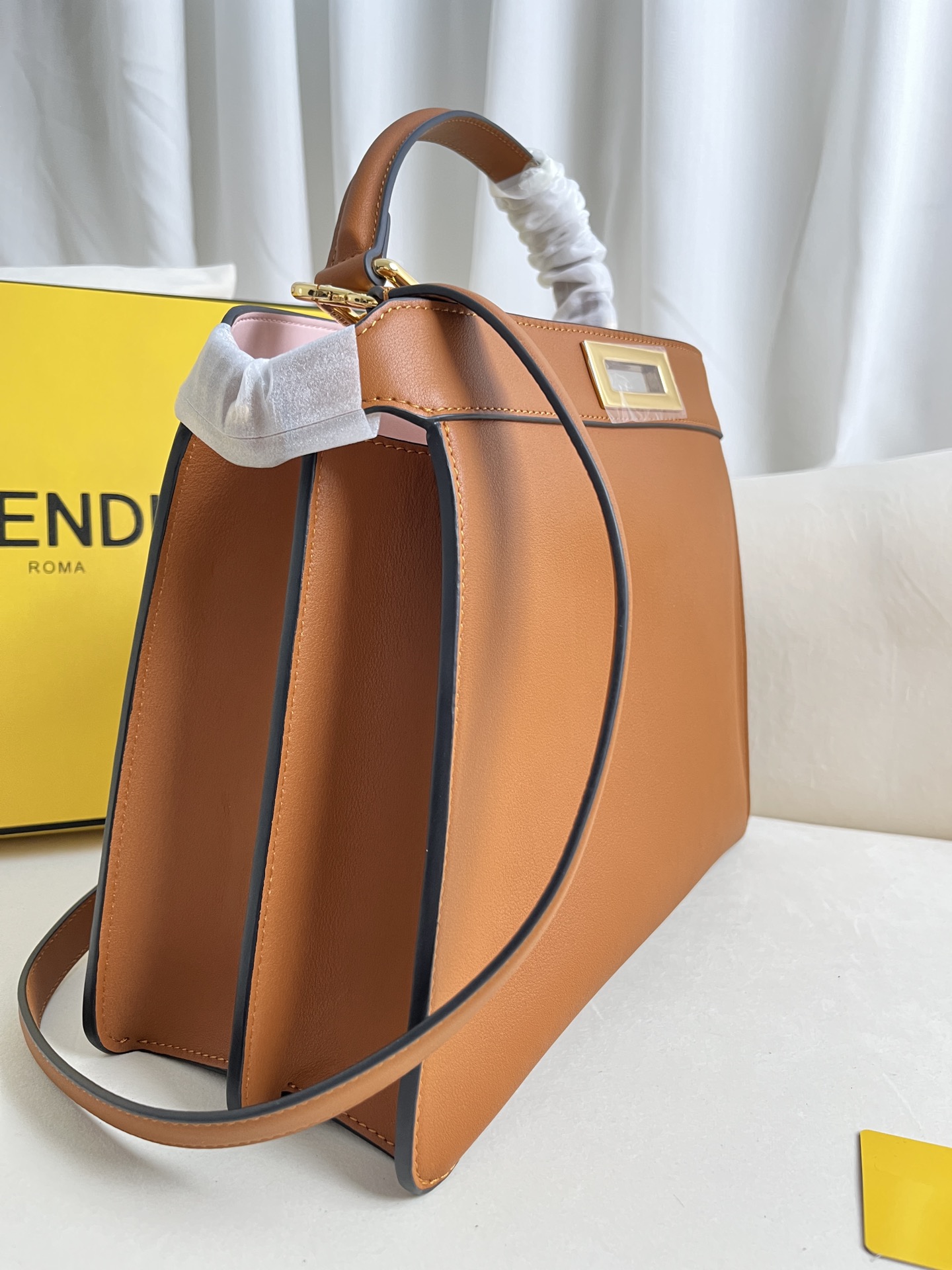 Fendi Peekaboo ISeeU Medium Brown Leather Top Handle Satchel Bag 2 i1684150401 2434 1
