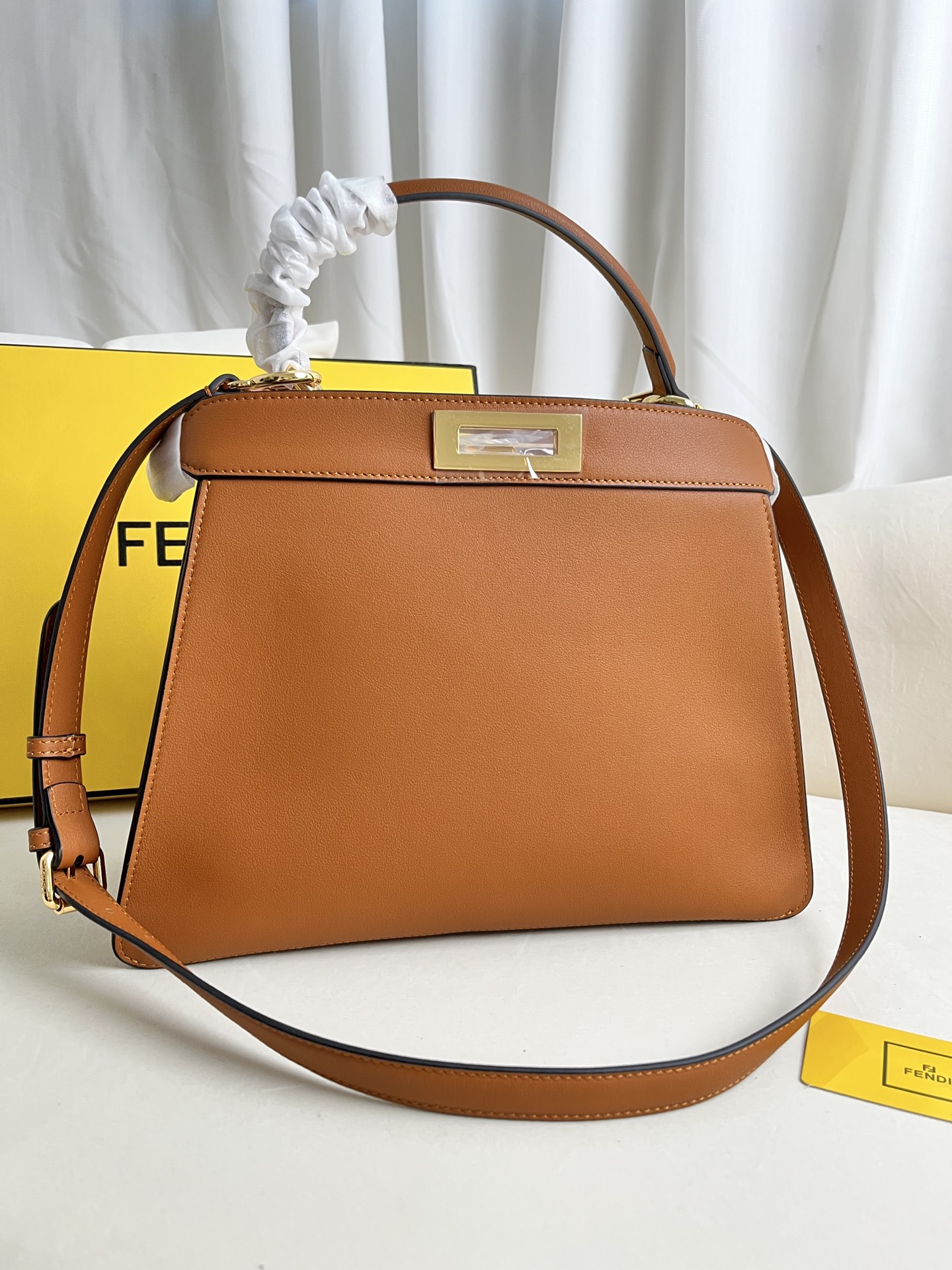 Fendi Peekaboo ISeeU Medium Brown Leather Top Handle Satchel Bag 3 i1684150401 3354 2