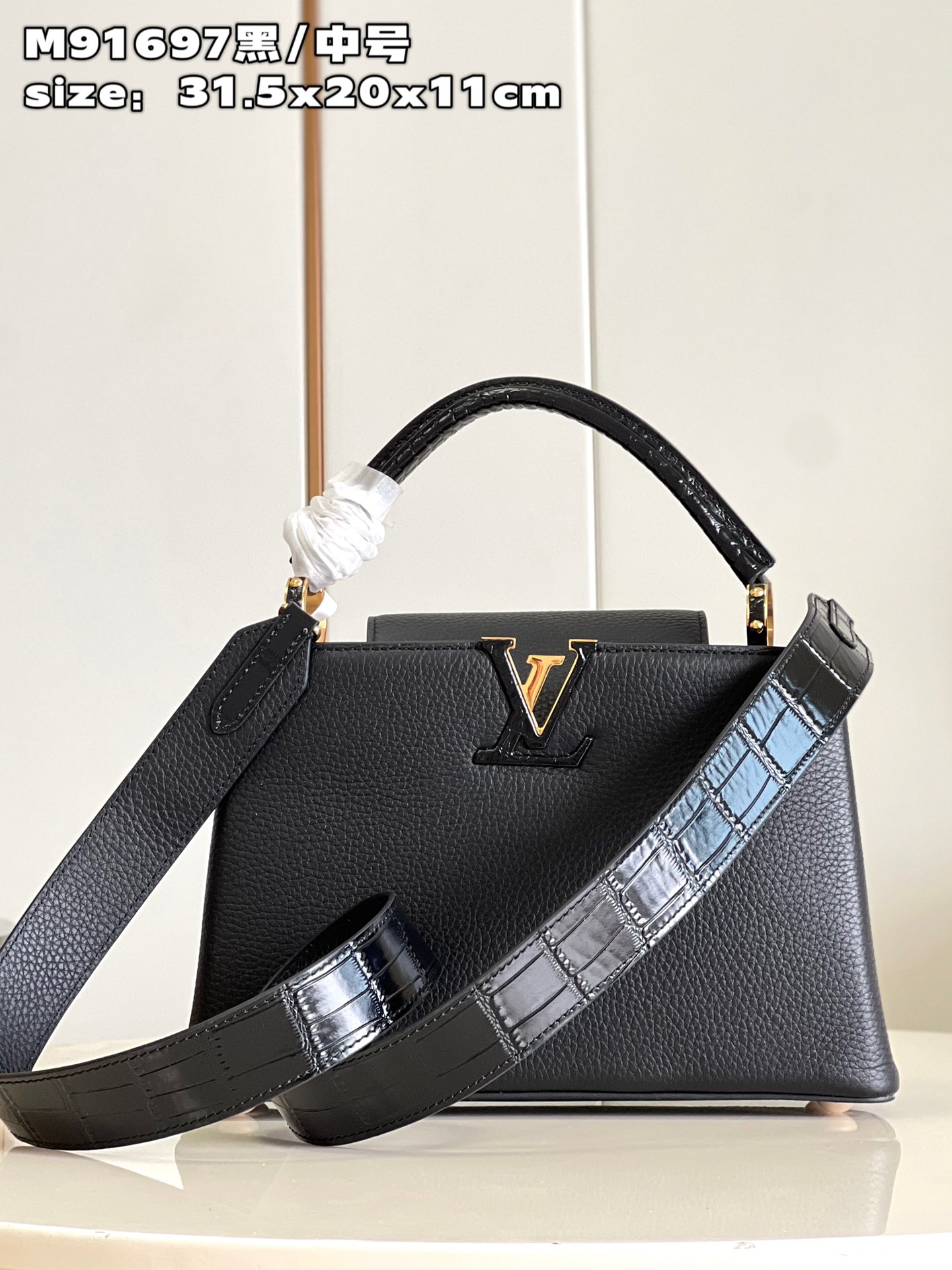Louis Vuitton LV Capucines Bags Handbags Black Calfskin Cowhide M916987