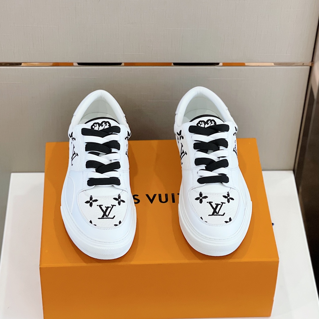 Louis Vuitton Shoes Sneakers Embroidery Men Cowhide Rubber TPU Sweatpants