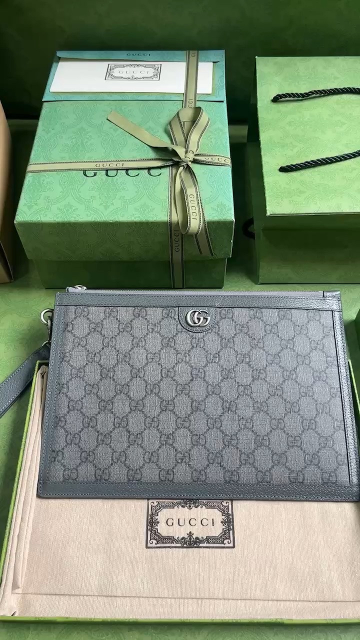 Designer 7 Star Replica
 Gucci Ophidia Clutches & Pouch Bags Grey PVC