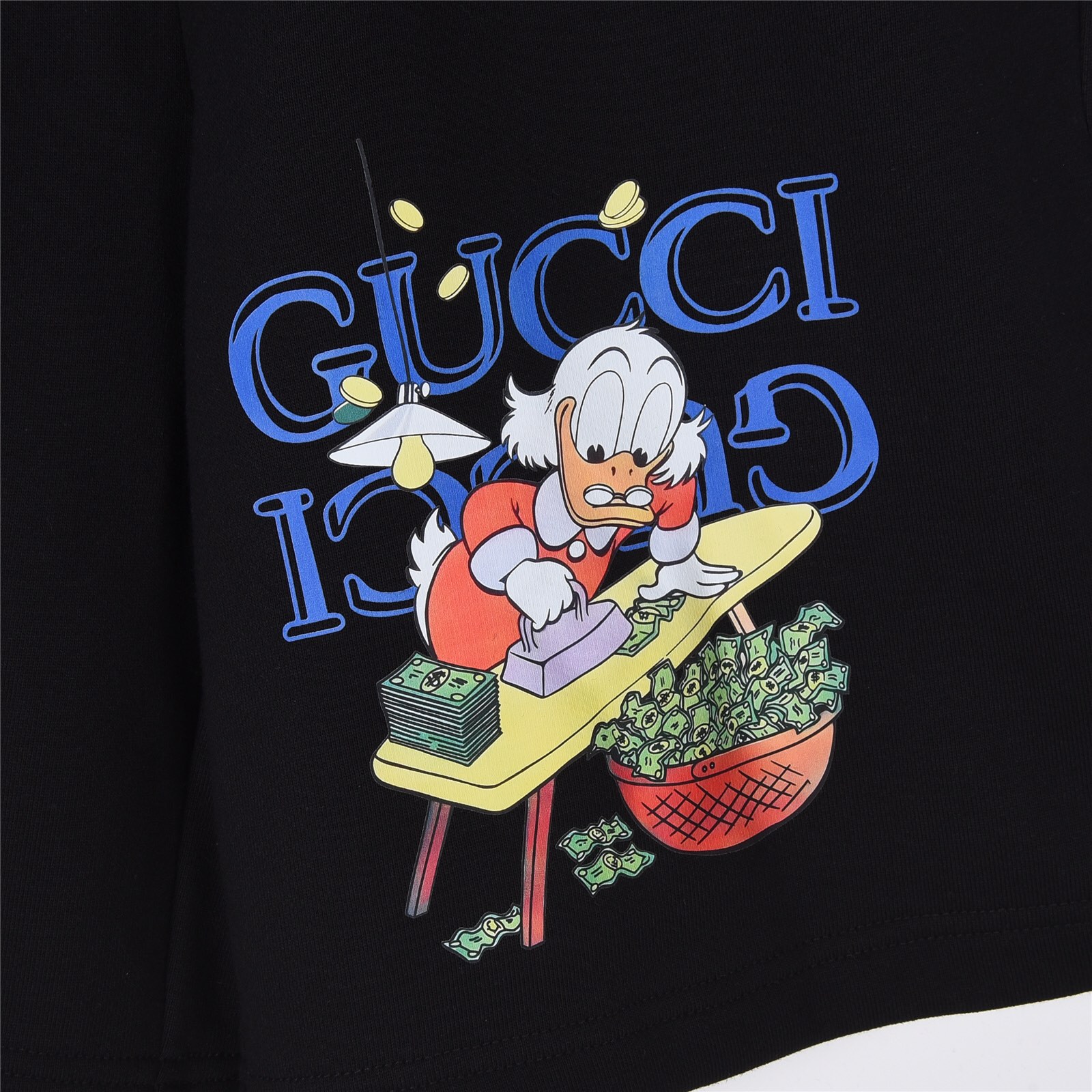 Gucci/古驰 23Fw 夏季卡通美金唐老鸭印花短裤