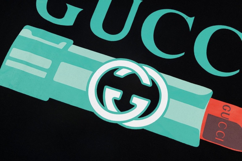 GUCci唇膏印花T恤 -