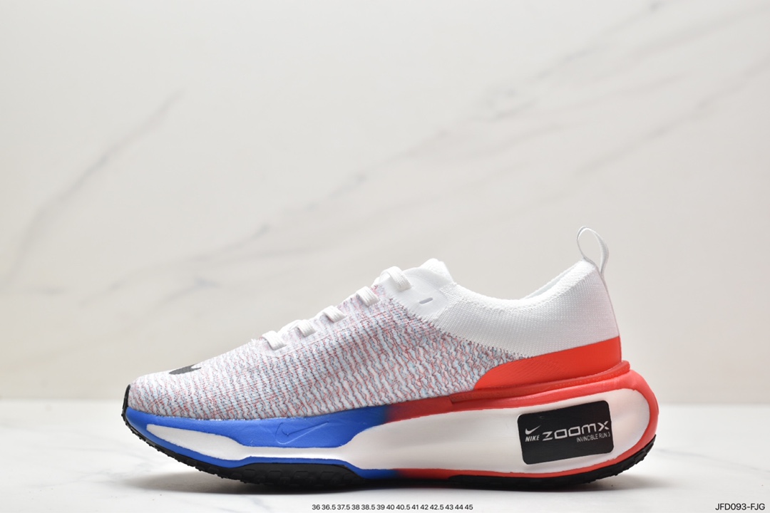 170 ZoomX Invincible Run Flyknit 3”White/Black/Red”不可战胜3代慢跑鞋“针织白黑桔红” DR2615-022