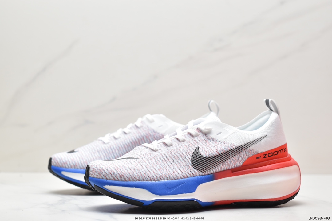 170 ZoomX Invincible Run Flyknit 3”White/Black/Red”不可战胜3代慢跑鞋“针织白黑桔红” DR2615-022