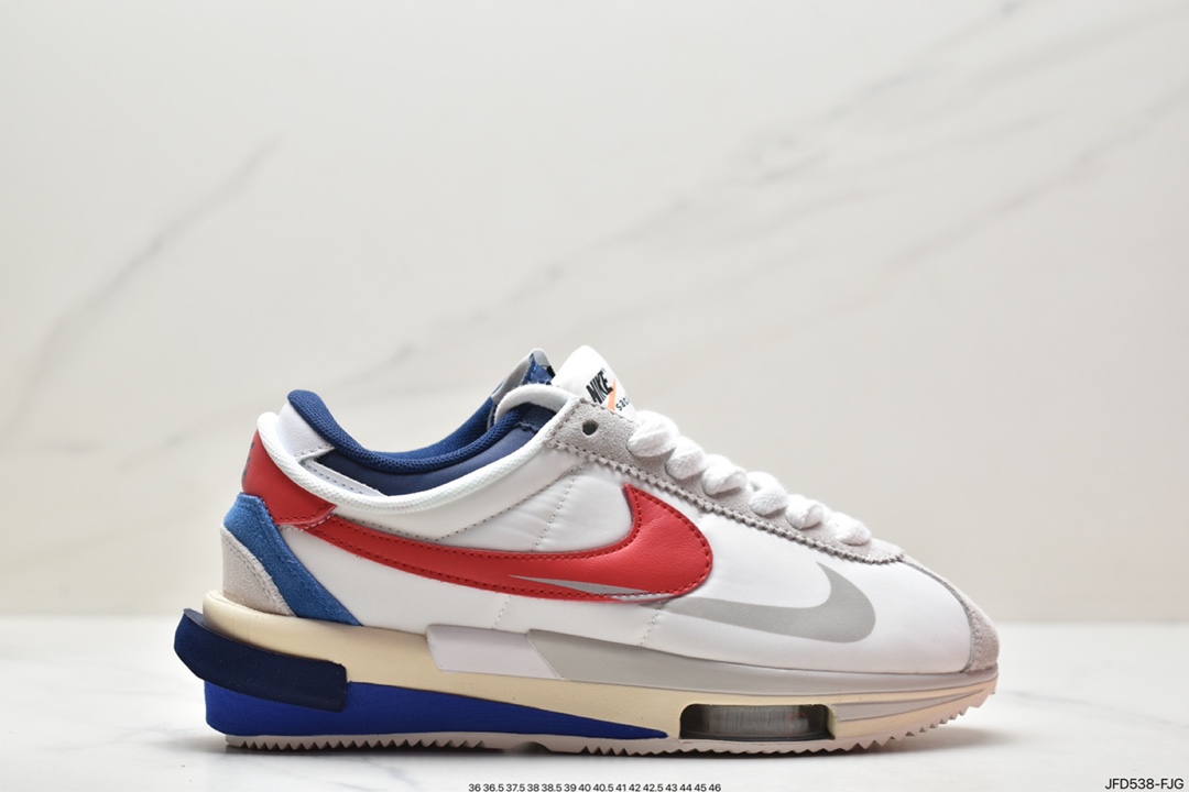170 Sacai x Air Zoom Cortez SP 4.0”Grey White”B.4.0系列慢跑鞋“厚布深灰白双钩子” DQ0581-100