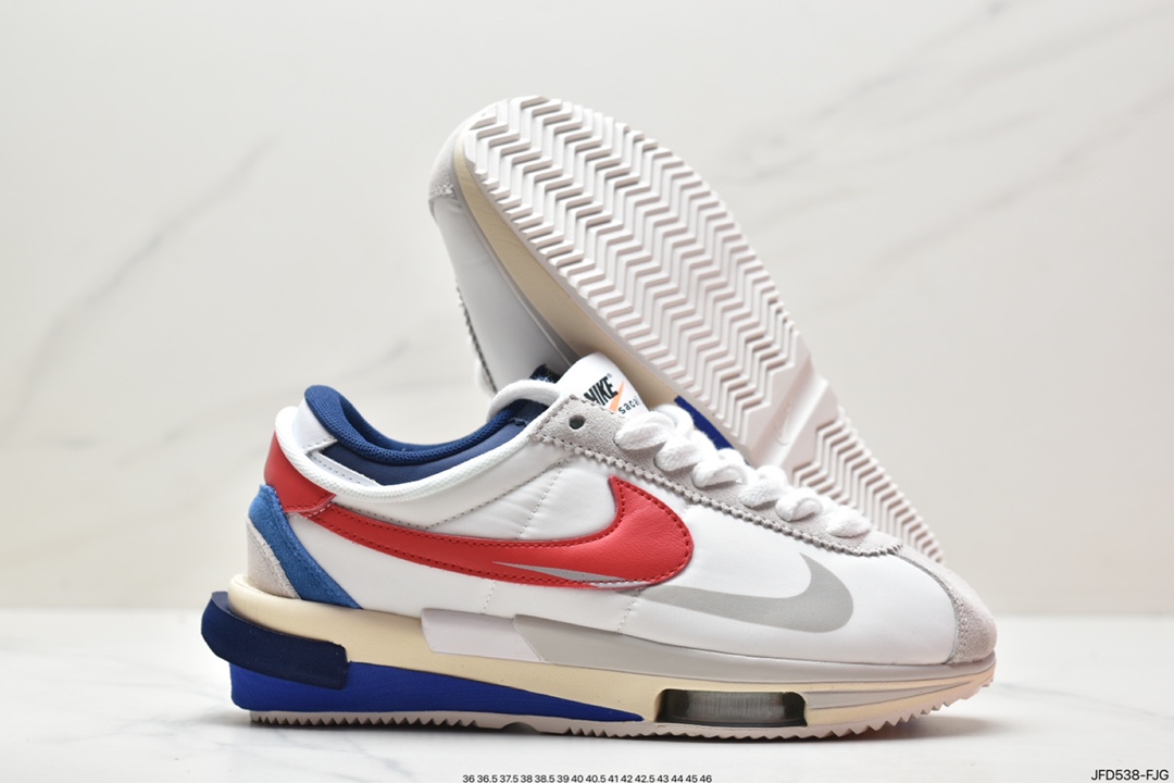 170 Sacai x Air Zoom Cortez SP 4.0”Grey White”B.4.0系列慢跑鞋“厚布深灰白双钩子” DQ0581-100