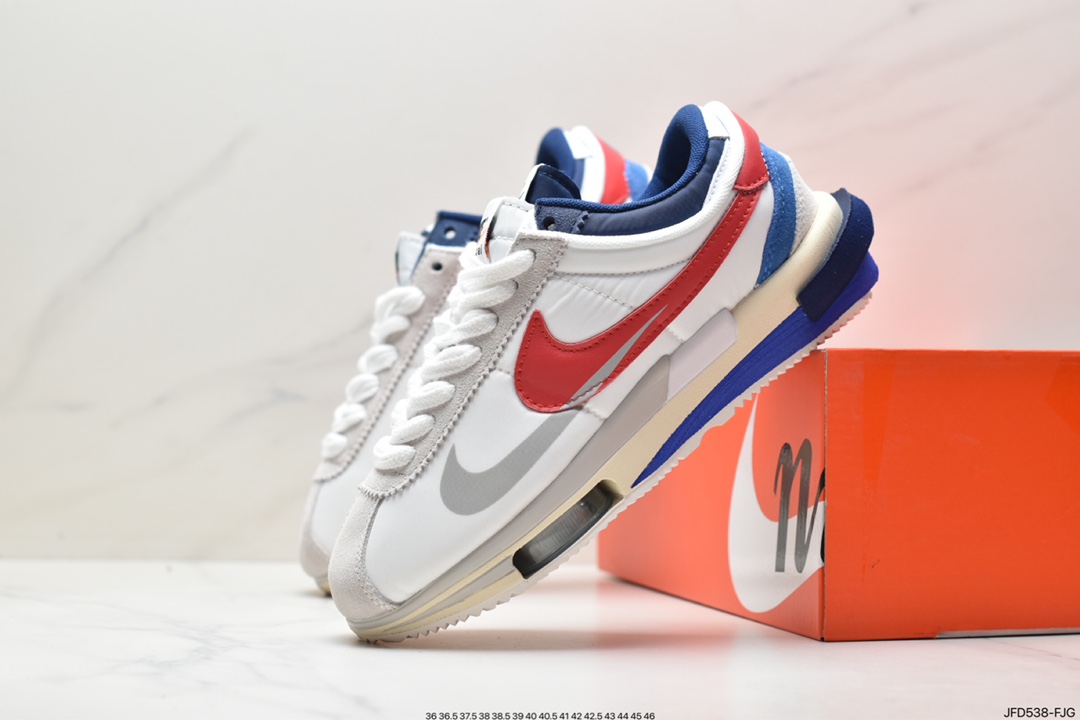 170 Sacai x Air Zoom Cortez SP 4.0”Grey White”B.4.0系列慢跑鞋“厚布深灰白双钩子” DQ0581-100