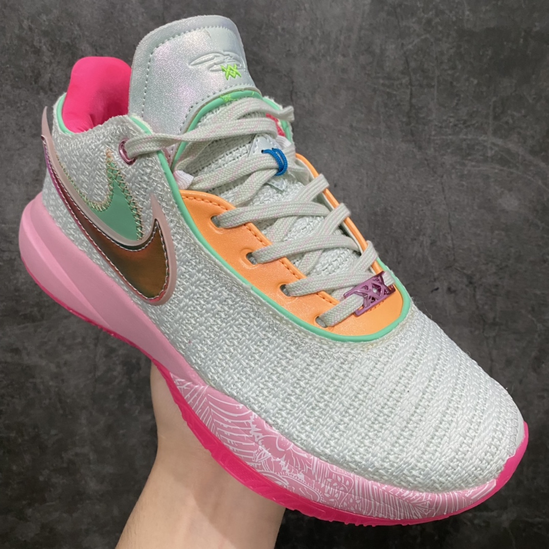 300 【K版纯原】NK Lebron XX Lmtd EP 勒布朗詹姆斯20代篮球战靴白粉绿 DJ5423-300
