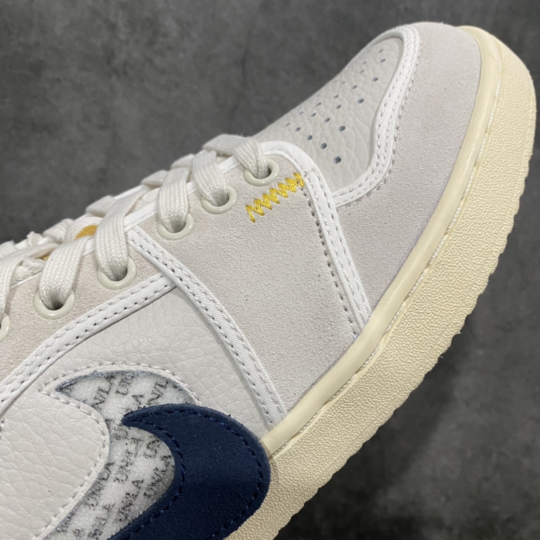 图片[6]-【纯原版本】 Uion LA x Air Jordan AJ1 KO Low 低帮复古篮球鞋 联名白灰 DZ4864-100n选用皮革与麂皮材质进行设计 鞋侧 Swoosh 依旧以魔术贴设计出现 而随鞋附赠的可拆卸 Swoosh 变成绿色和海军蓝色 与帆布款的灰色/蓝色的 Swoosh 组合再次做出区分 在鞋头与鞋尾的侧面分别再次装着黄色缝线与 UN/LA 织唛 内里的鞋垫 或将在左右脚分别饰以 Jumpman 和 UN/LA 标志 彰显合作属性SIZE：39 40 40.5 41 42 42.5 43 44 44.5 45-莆田鞋批发中心