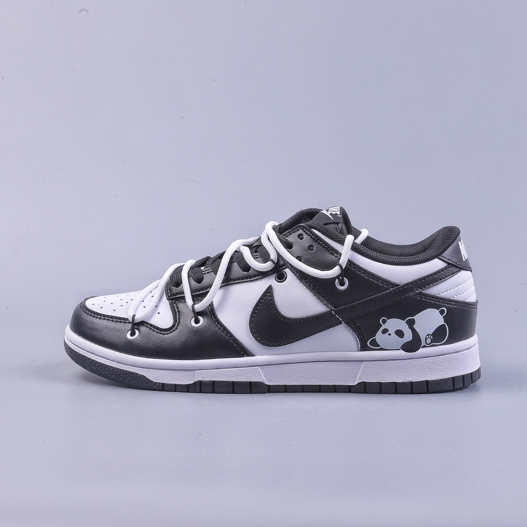 240 Futura x Nike Dunk Low 黑白熊猫SB联名 解构绑带滑板鞋 DD1391-100