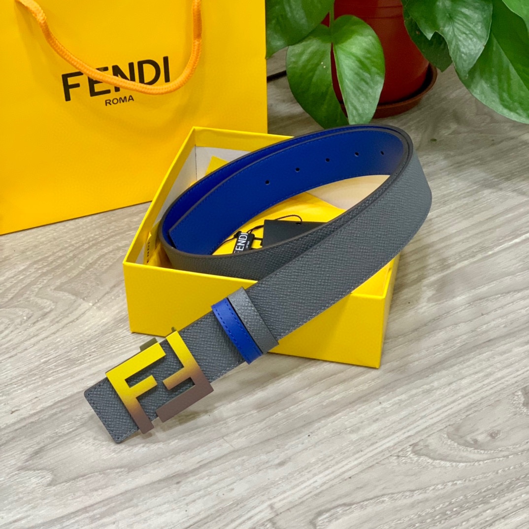 FENDl芬迪宽40MM双面原版小牛