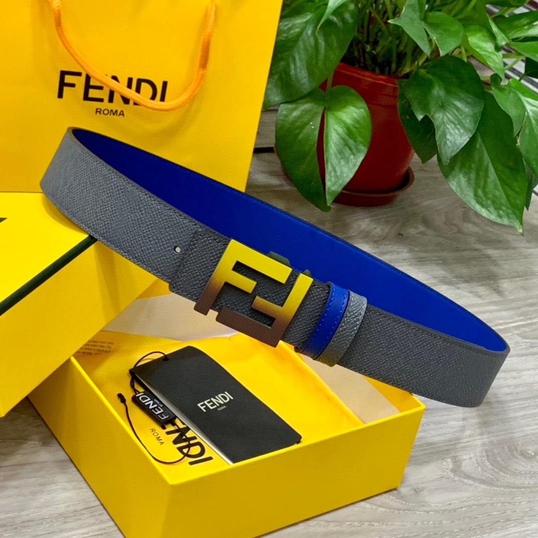 FENDl芬迪宽40MM双面原版小牛