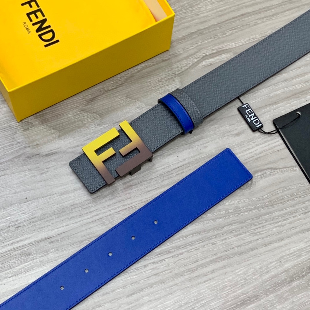 FENDl芬迪宽40MM双面原版小牛