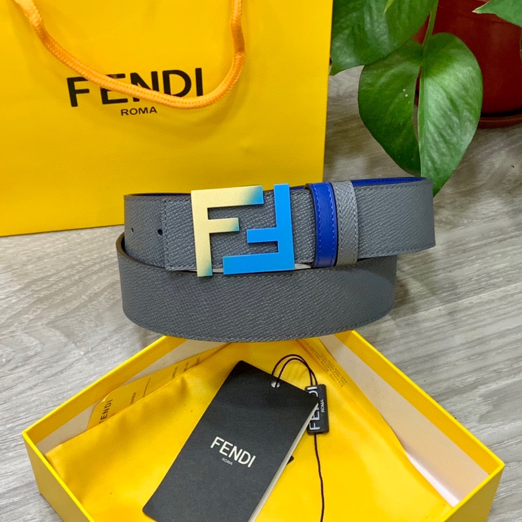 FENDl芬迪宽40MM双面原版小牛