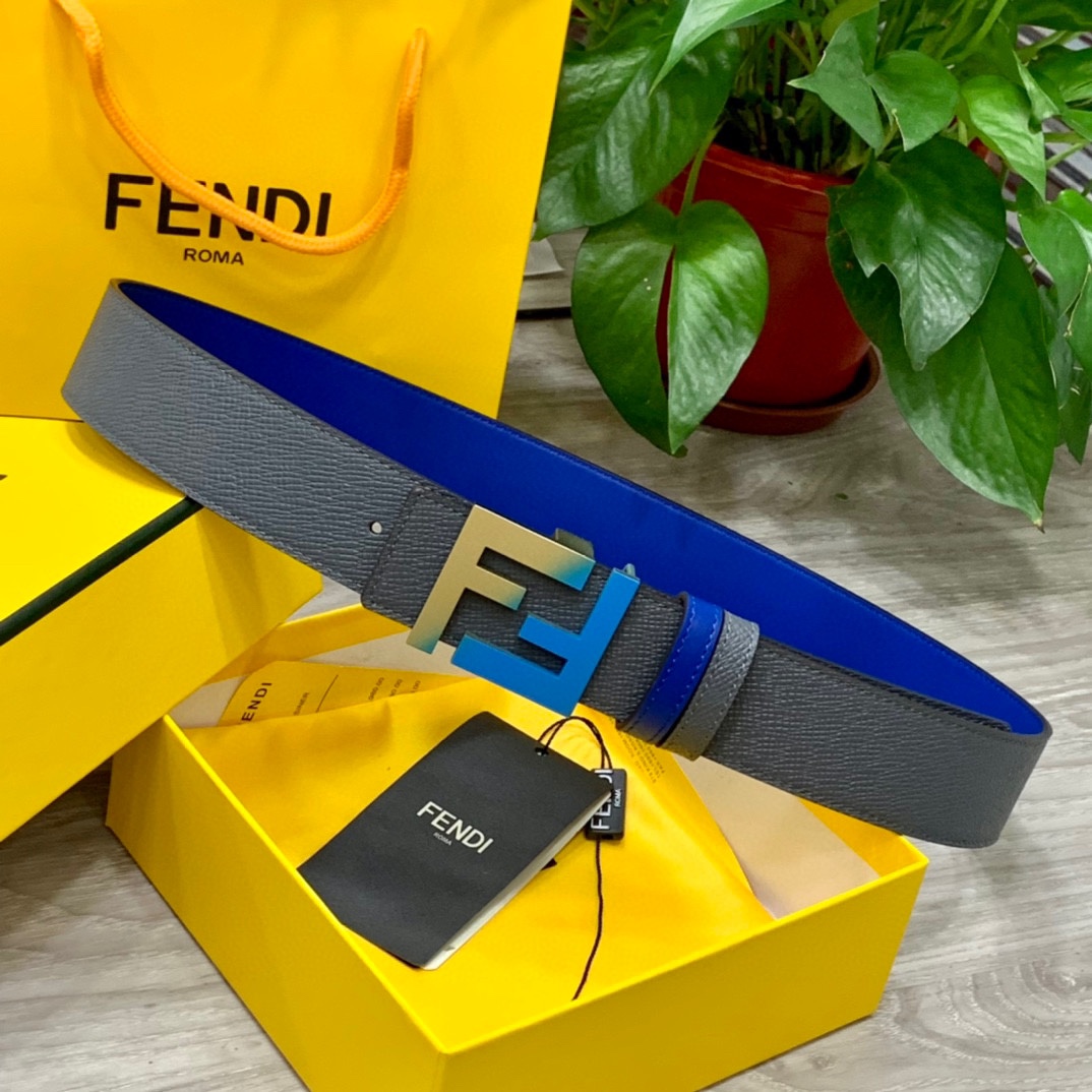 FENDl芬迪宽40MM双面原版小牛