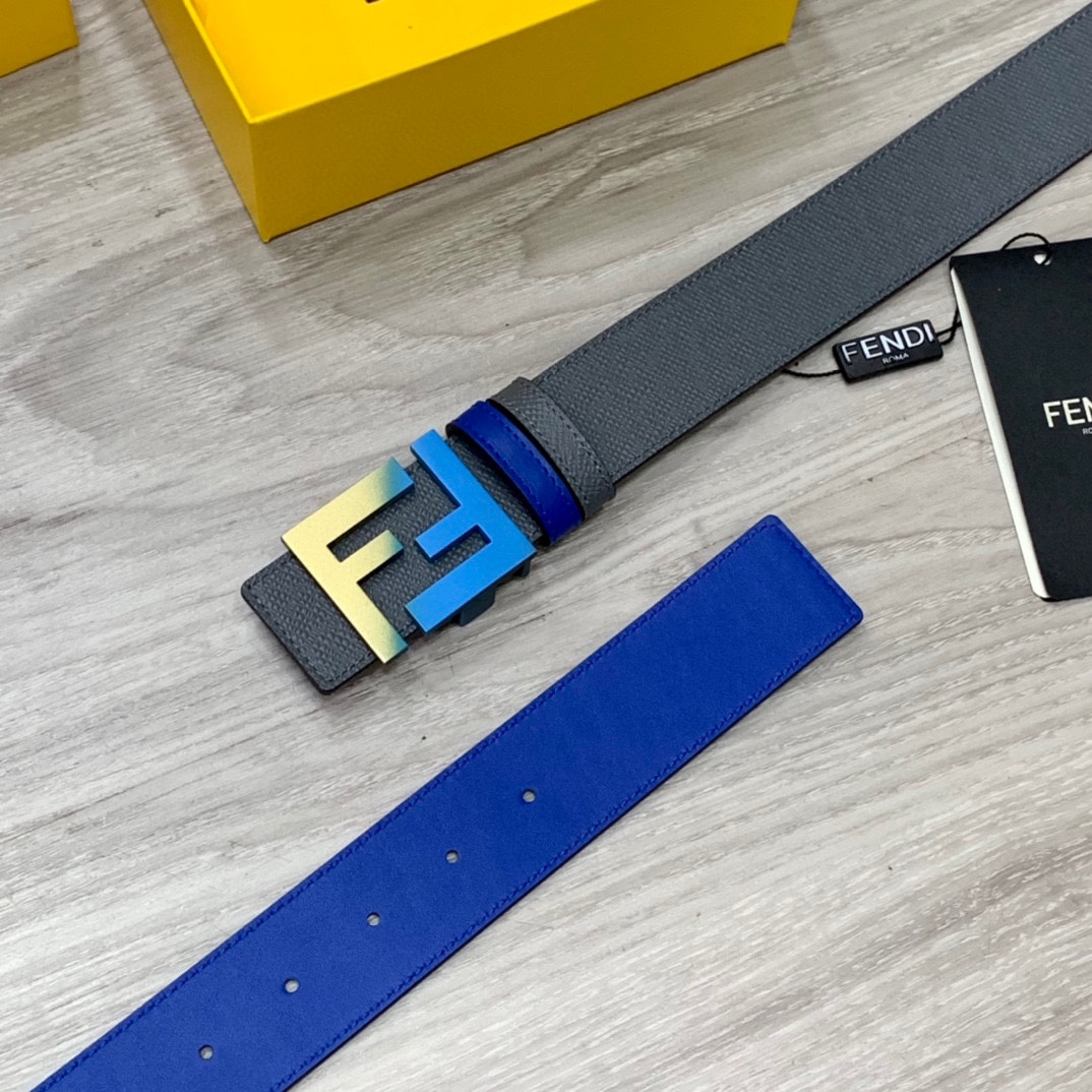 FENDl芬迪宽40MM双面原版小牛