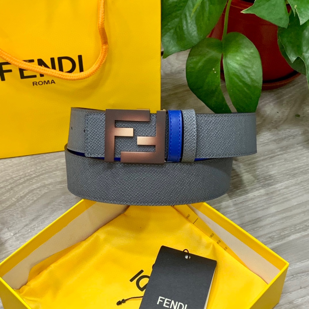 FENDl芬迪宽40MM双面原版小牛