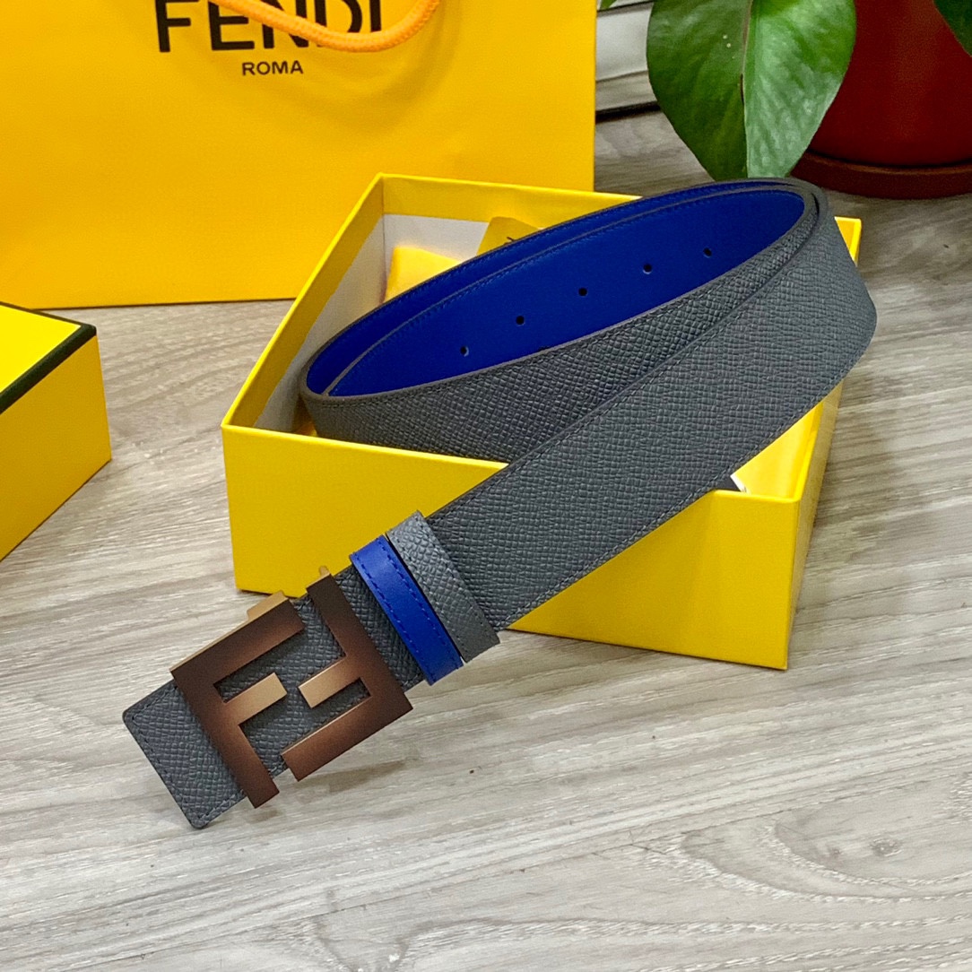 FENDl芬迪宽40MM双面原版小牛