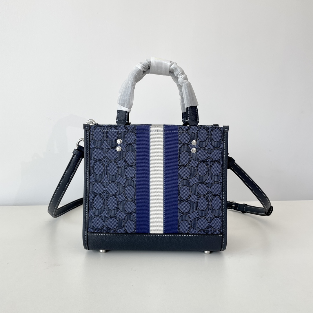Coach ～纯原 蔻驰C8417 条纹和COACH贴饰DEMPSEY 22号托特包