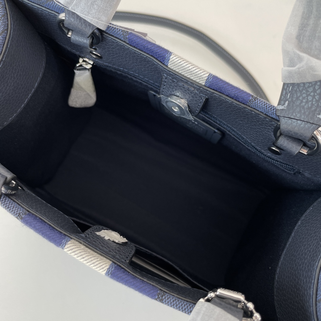 Coach ～纯原 蔻驰C8417 条纹和COACH贴饰DEMPSEY 22号托特包