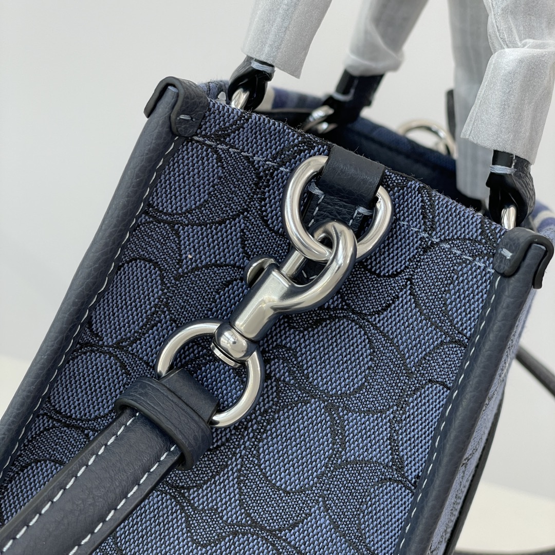 Coach ～纯原 蔻驰C8417 条纹和COACH贴饰DEMPSEY 22号托特包