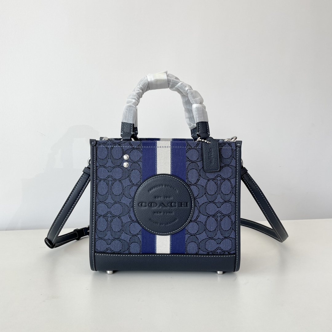 Coach ～纯原 蔻驰C8417 条纹和COACH贴饰DEMPSEY 22号托特包