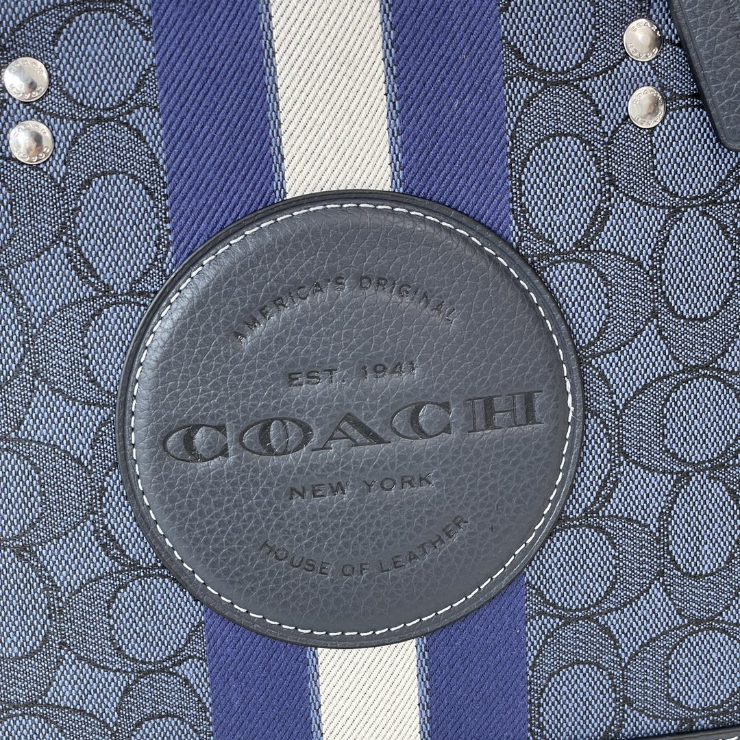 Coach ～纯原 蔻驰C8417 条纹和COACH贴饰DEMPSEY 22号托特包