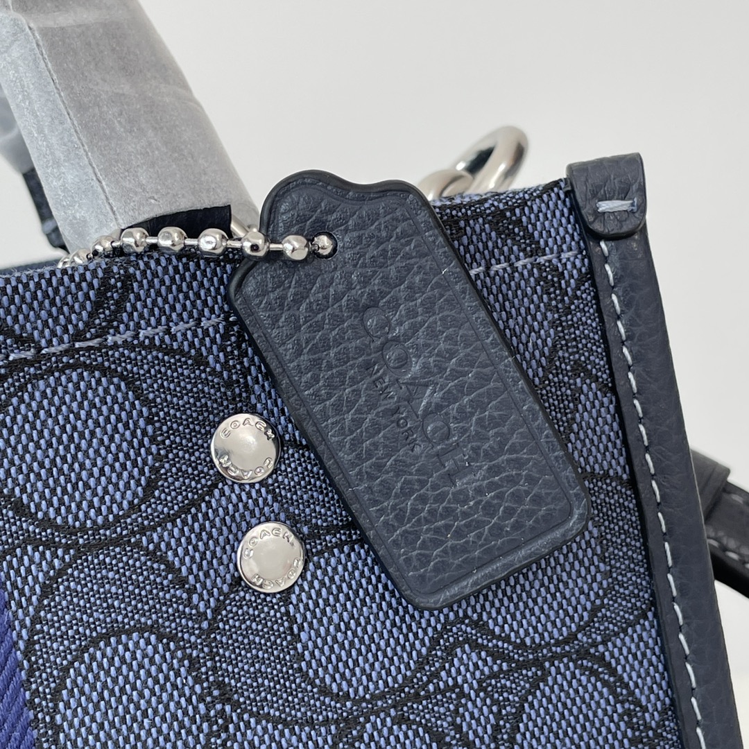 Coach ～纯原 蔻驰C8417 条纹和COACH贴饰DEMPSEY 22号托特包