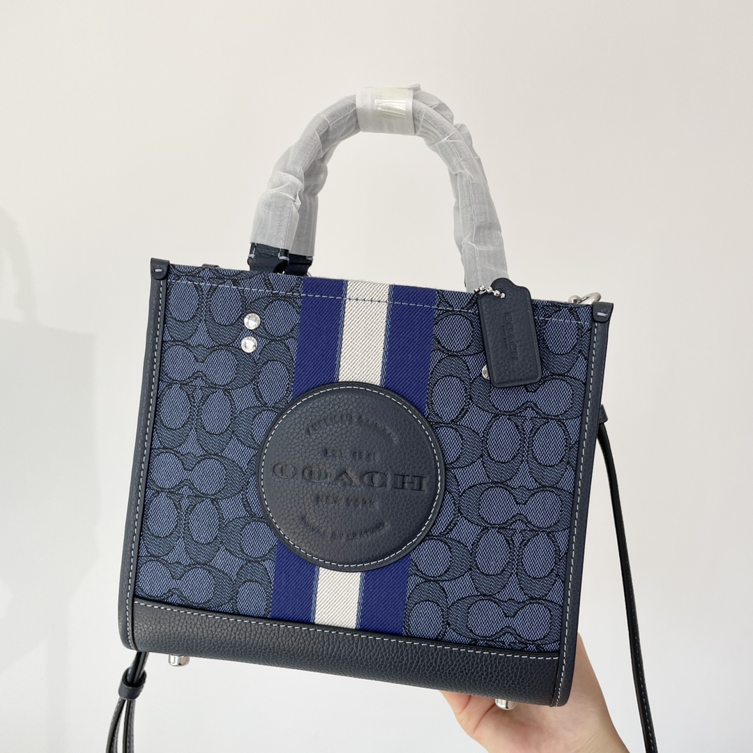 Coach ～纯原 蔻驰C8417 条纹和COACH贴饰DEMPSEY 22号托特包