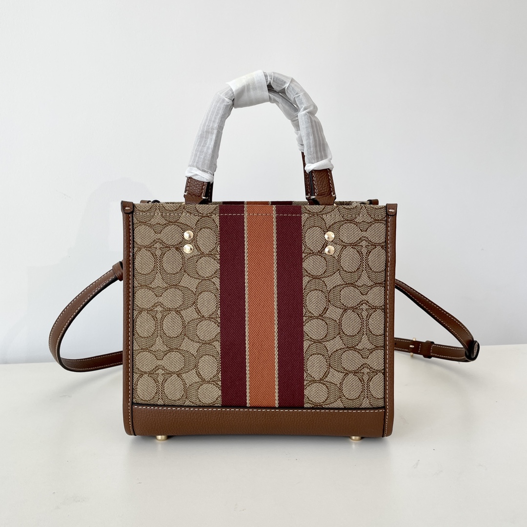 Coach ～纯原 蔻驰C8417 条纹和COACH贴饰DEMPSEY 22号托特包