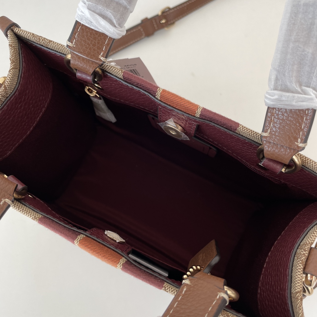 Coach ～纯原 蔻驰C8417 条纹和COACH贴饰DEMPSEY 22号托特包