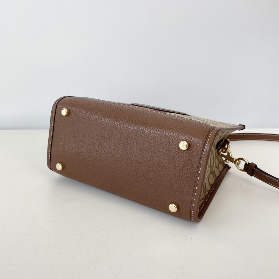 Coach ～纯原 蔻驰C8417 条纹和COACH贴饰DEMPSEY 22号托特包